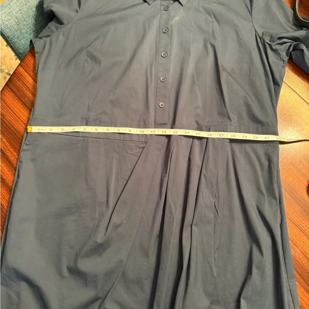 Universal Standard Asymmetric Shirtdress Cotton Blend Teal Medium 18-20 EUC - Picture 11 of 13